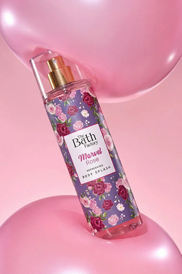The Bath Factory Marvel Rose Refreshing Body Splash – Bloemige Body Mist 200 ml