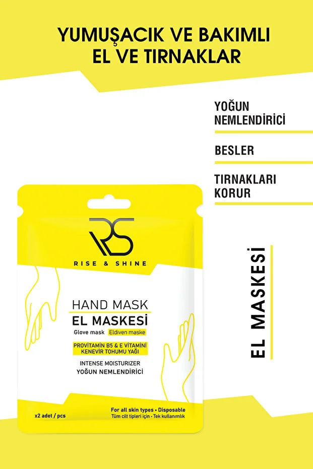 Rise & Shine Hand Mask Gloves – Hydraterend Handmasker voor Droge & Ruwe Handen – Verzachtend & Verzorgend – 1 Paar