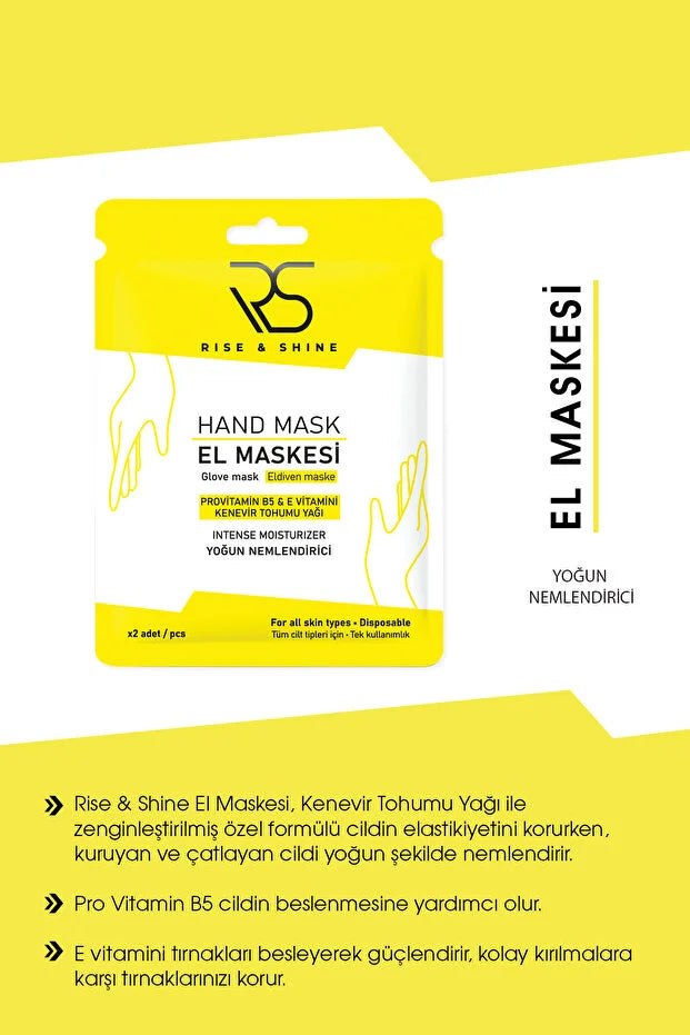 Rise & Shine Hand Mask Gloves – Hydraterend Handmasker voor Droge & Ruwe Handen – Verzachtend & Verzorgend – 1 Paar