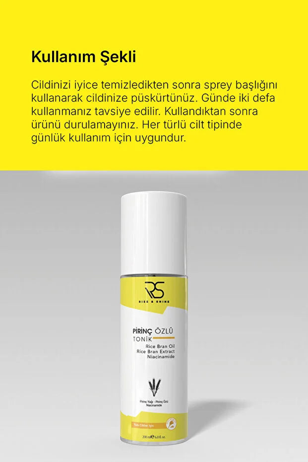 Rise & Shine Rice Toner – Hydraterende & Verfrissende Gezichtstoner – Egaliserende Glow & Huidverzorging – 200 ml