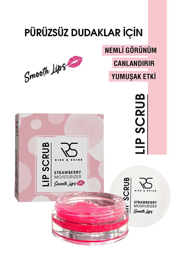 Rise & Shine Lip Scrub Strawberry – Hydraterende & Exfoliërende Lippen Scrub – Voor Zachte & Gladde Lippen – 20 g