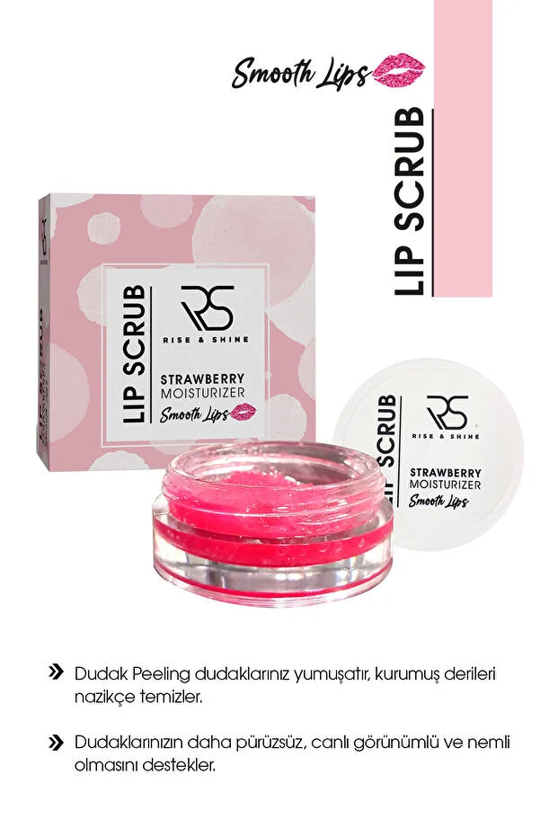 Rise & Shine Lip Scrub Strawberry – Hydraterende & Exfoliërende Lippen Scrub – Voor Zachte & Gladde Lippen – 20 g