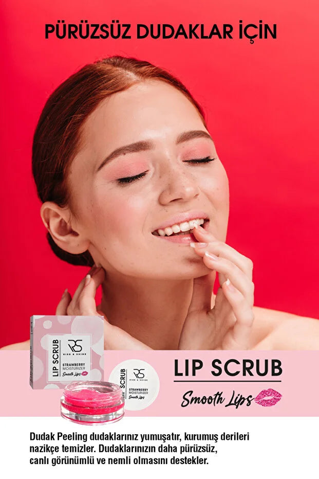 Rise & Shine Lip Scrub Strawberry – Hydraterende & Exfoliërende Lippen Scrub – Voor Zachte & Gladde Lippen – 20 g