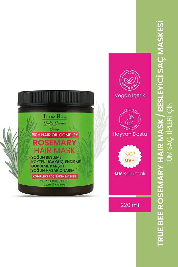 True Bee Rozemarijn Haarmasker – 220ml | Intensief Voedend voor Droog & Beschadigd Haar