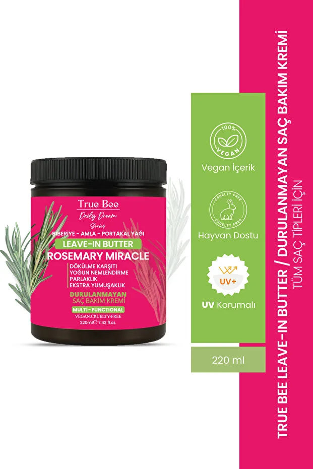 True Bee Leave-in Butter – 220ml | Voedende Haarcrème met Rozemarijn & Amla