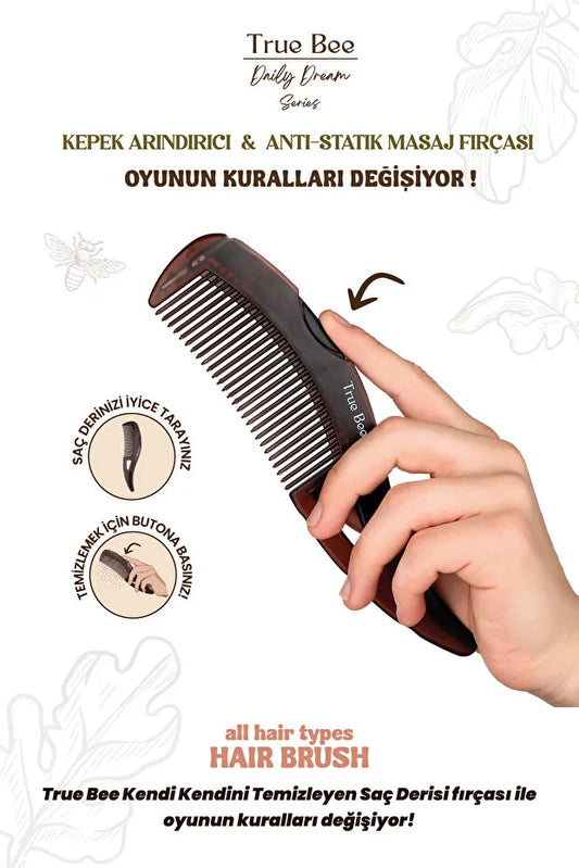 True Bee Zelfreinigende Hoofdhuidborstel – Diepe Reiniging, Massage & Haargroei