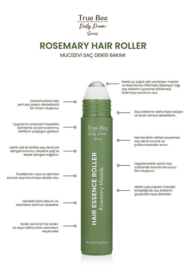 True Bee Herbal Miracle Trio Kit – 3x30ml | Rozemarijn, Kruidnagel & Fenegriek Rollers