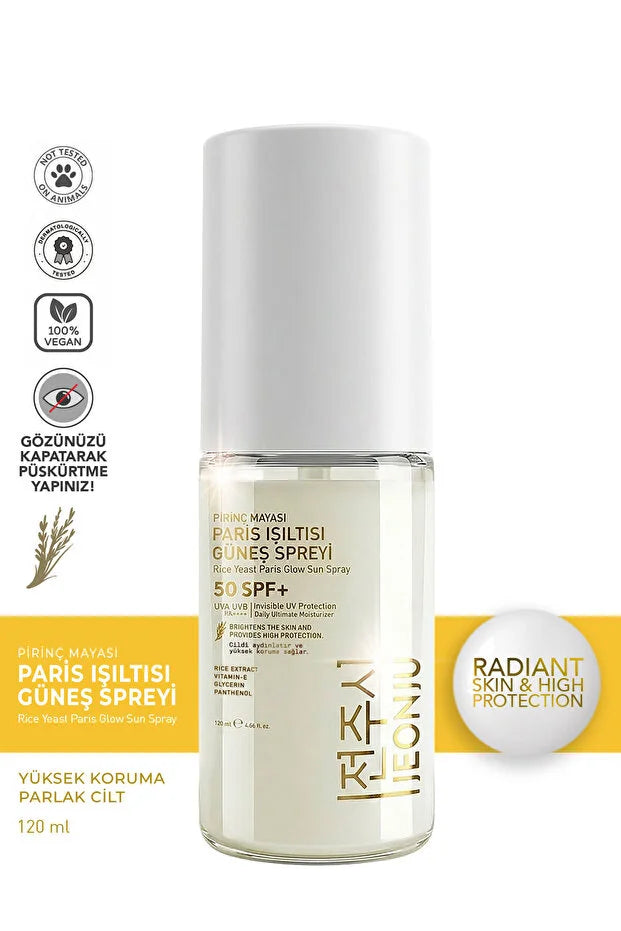 Jeonju Pirinc Mayası Gezichtsverzorgingsset – Rice Yeast Toner 200 ml & Paris Glow SPF 50+ Zonnespray 120 ml