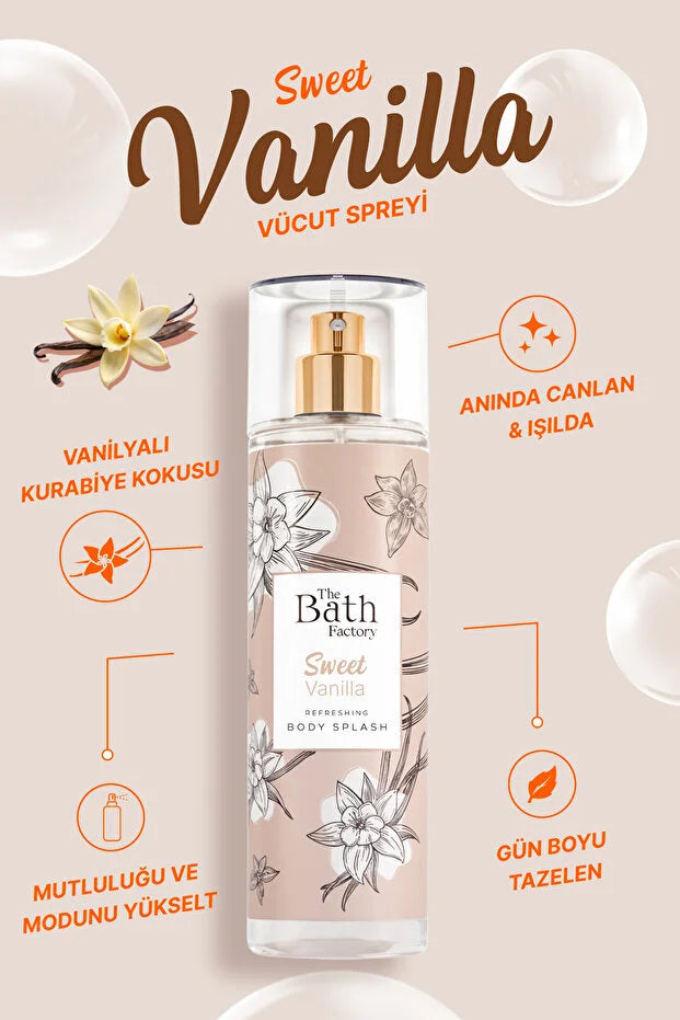 The Bath Factory Sweet Vanilla Body Splash 200 ml