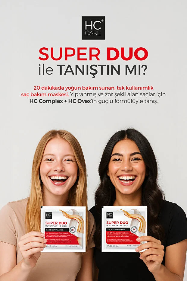 HC Care Super Duo Haarmasker – Intensieve Haarverzorging met HC Complex & HC Ovex – Voor Alle Haartypes – 40 ml