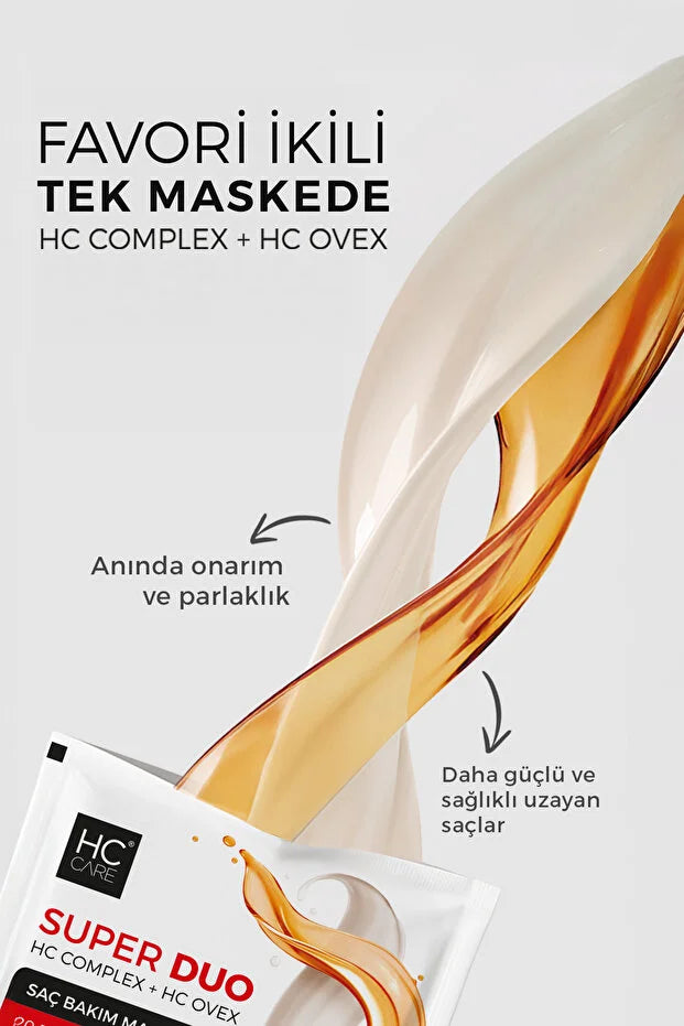 HC Care Super Duo Haarmasker – Intensieve Haarverzorging met HC Complex & HC Ovex – Voor Alle Haartypes – 40 ml