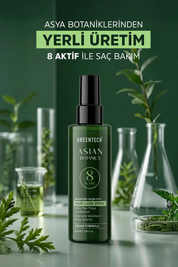 Greentech Asian Botanica Mugwort Hairspray – Two-Phase Leave-in Spray | Hittebescherming