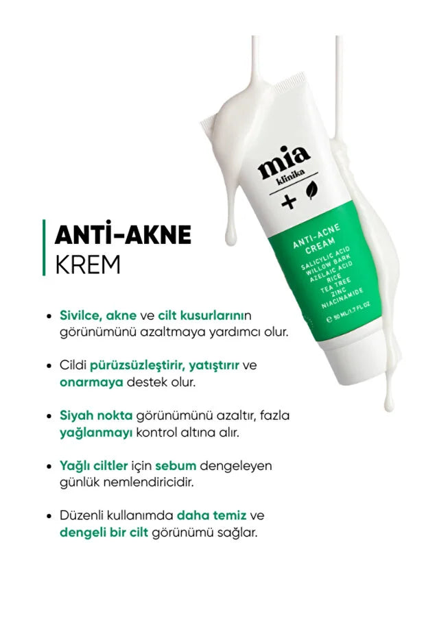 Mia Klinika Anti-Acne Hydraterende Crème – 50ml | Niacinamide & Salicylzuur