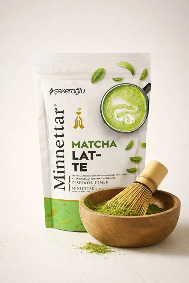 Sekeroglu Minnettar Matcha Latte – Romige Matcha Groene Thee Latte Mix – Voor Warme & Koude Dranken