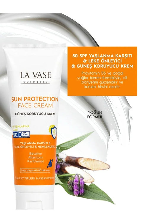 La Vase Sun Protection Face Cream - Zonnebrandcrème SPF 50 - Hydraterend - Anti-Aging - Waterbestendig - 75 ml