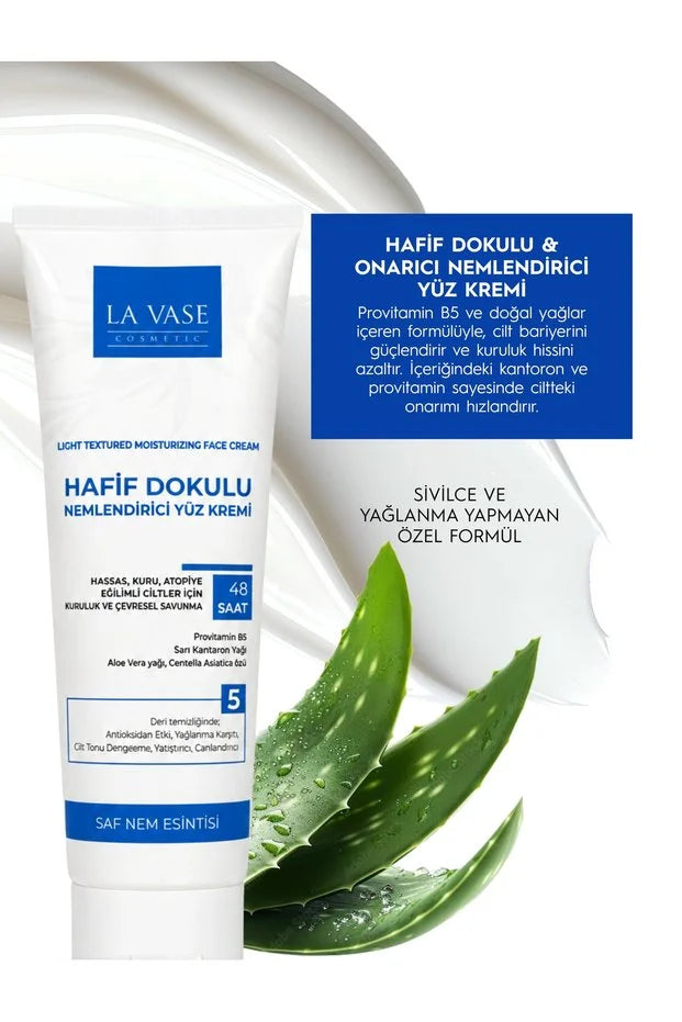 La Vase Moisturizing Face Cream - Hydraterende Gezichtscrème - Lichte Textuur - Provitamine B5 - Aloe Vera - 50 ml