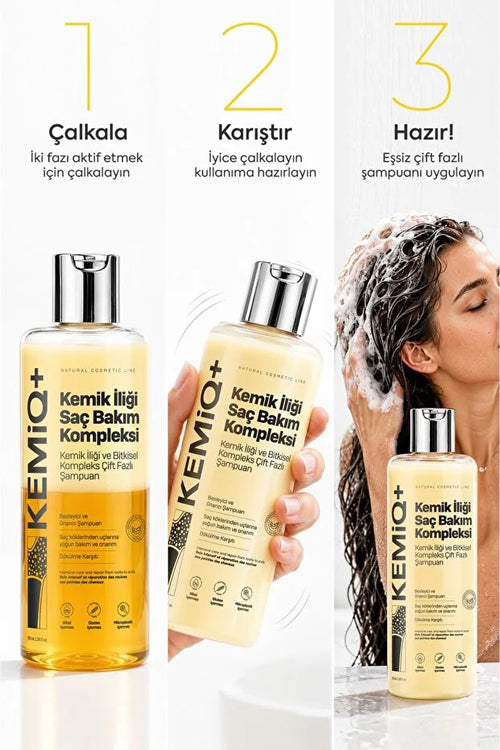 KEMİQ+ Bone Marrow Hair Care Complex - Tweefasen Shampoo - Intensieve Haarverzorging - 250 ml