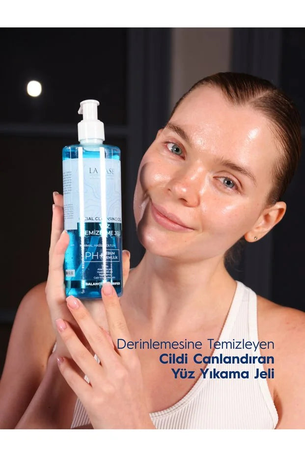 La Vase Facial Cleansing Gel - Reinigende Gezichtsgel - Hyaluronzuur &amp; Niacinamide - Aloe Vera - Normale en Gevoelige Huid - 400 ml