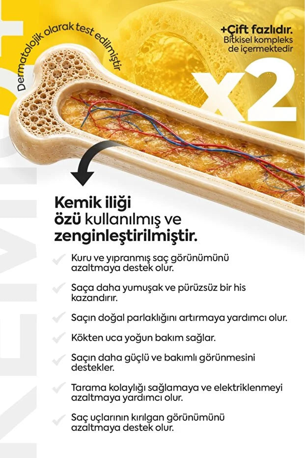 KEMİQ+ Bone Marrow Hair Care Complex - Tweefasen Shampoo - Intensieve Haarverzorging - 250 ml