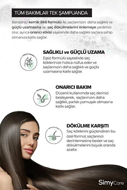 SimyCare Anti-Haaruitval Beenmerg Shampoo – 500ml | Zoutvrij & Sulfaatvrij