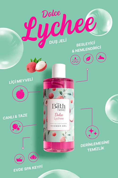 The Bath Factory Dolce Lychee Douchegel – Hydraterend & Verzorgend – Lychee Extract – 400 ml