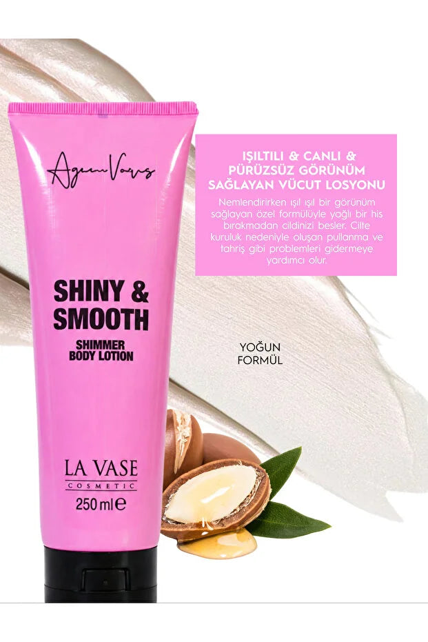 La Vase Shiny & Smooth Shimmer Body Lotion – Hydraterende Bodylotion met Hyaluronzuur, Panthenol &amp; Shea Butter – 250 ml