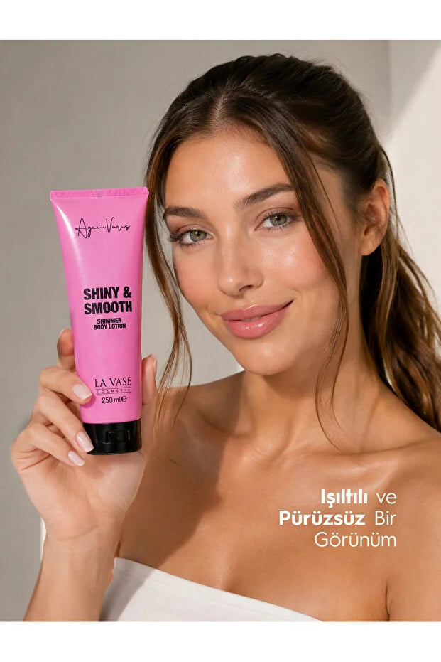 La Vase Shiny & Smooth Shimmer Body Lotion – Hydraterende Bodylotion met Hyaluronzuur, Panthenol &amp; Shea Butter – 250 ml