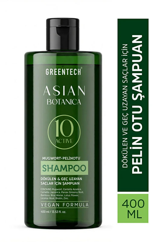 Greentech Mugwort & Asian Botanical 10x Active Shampoo – 400ml | Anti-Haaruitval & Groei