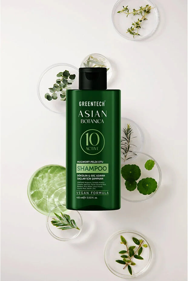 Greentech Mugwort & Asian Botanical 10x Active Shampoo – 400ml | Anti-Haaruitval & Groei