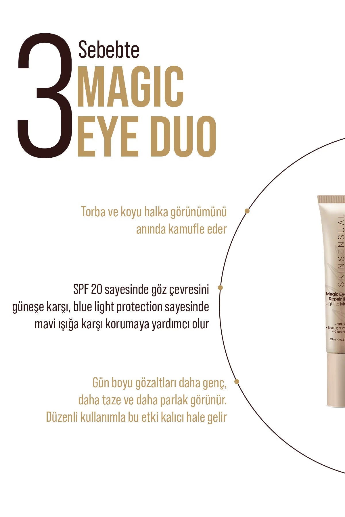 Skin Sensual Magic Eye Duo CC Oogcrème – Hydraterende & Egaliserende Oogverzorging – Met SPF 20 – Light to Medium – 15 ml