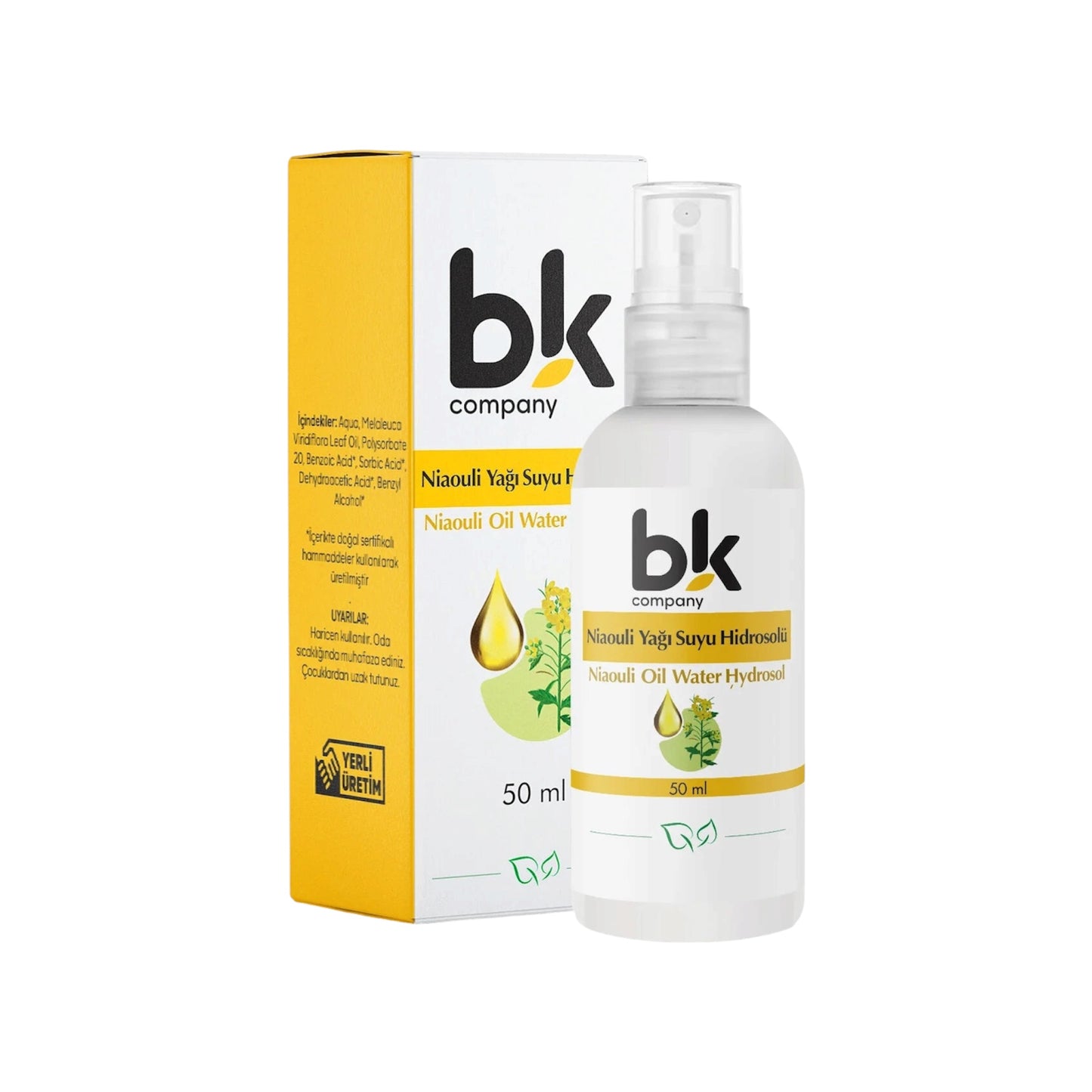 BK Company Niaouli Water Hydrosol – Natuurlijke Intieme Verzorgingsspray – Frisheid & Comfort – Voor Dagelijks Gebruik – 50 ml