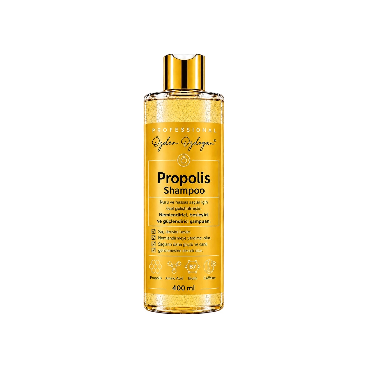 Özden Özdoğan Propolis Shampoo – Verzorgende Shampoo met Biotine, Cafeïne & Aminozuren 400 ml