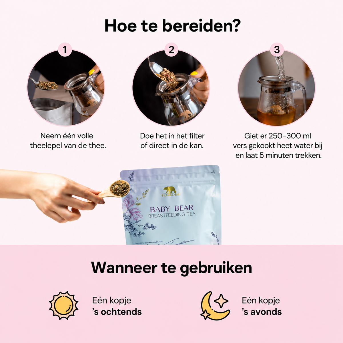 The Green Bear Baby Bear Borstvoedingsthee – Kruidenthee voor Borstvoedende Moeders – 160 g – 50 Porties
