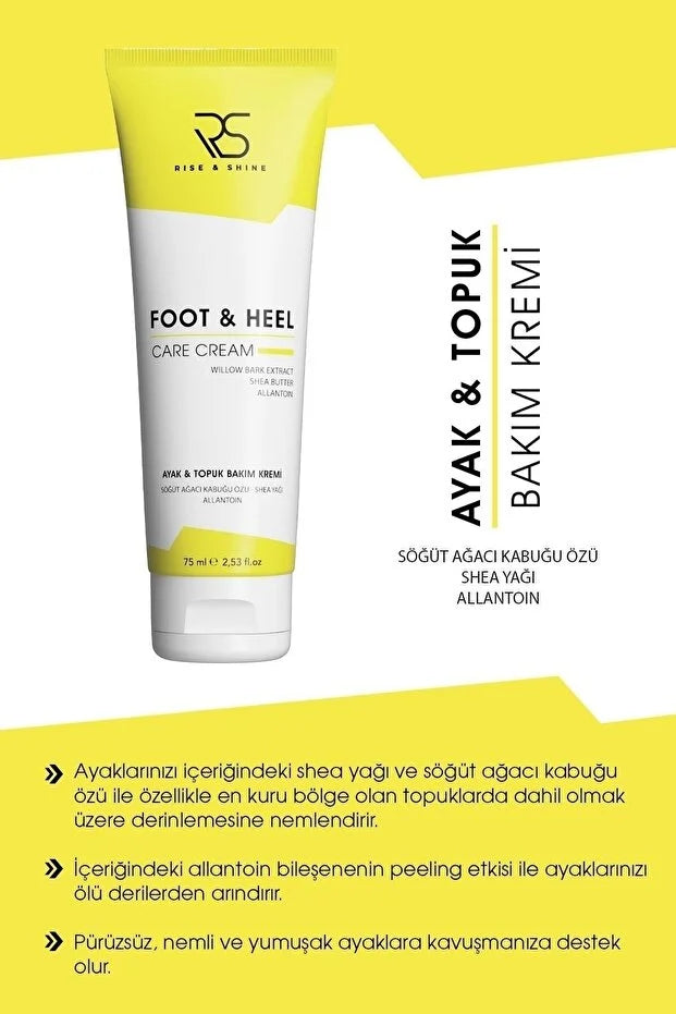 Rise & Shine Foot & Heel Care Cream – Hydraterende Voetcrème voor Droge & Ruwe Hielen – Verzachtend & Verzorgend – 75 ml