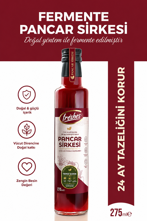 Freshes Gefermenteerde Rode Bietenazijn – Natuurlijk Gefermenteerd – 275 ml