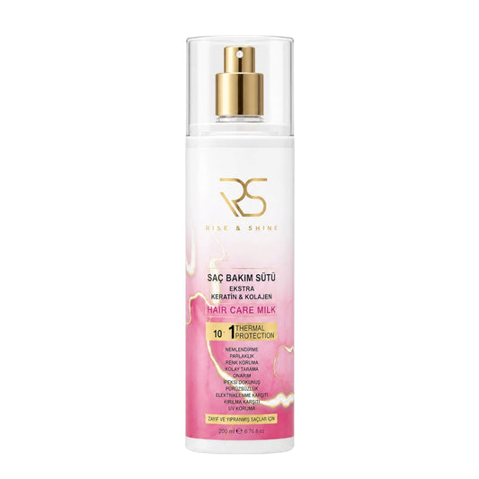 Rise & Shine Keratin & Collagen Hair Care Milk – Leave-In Conditioner – Hydraterend, Anti-Frizz & Hittebescherming – Voor Droog & Beschadigd Haar – 200 ml