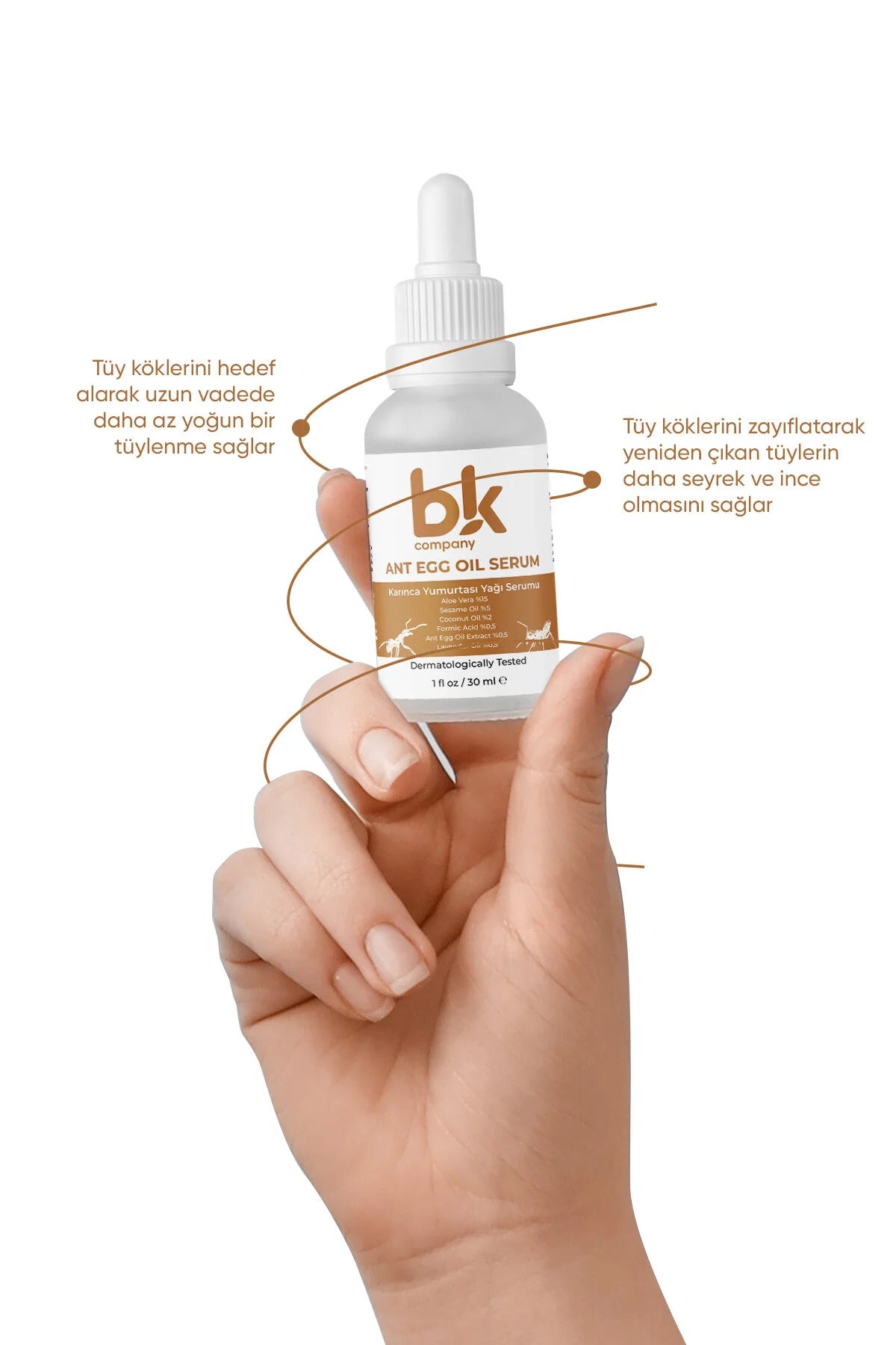 BK Company Ant Egg Oil Serum – Huidverzorgende Olie na Ontharing – Hydratatie & Gladde Huid – Voor Gezicht & Lichaam – 30 ml