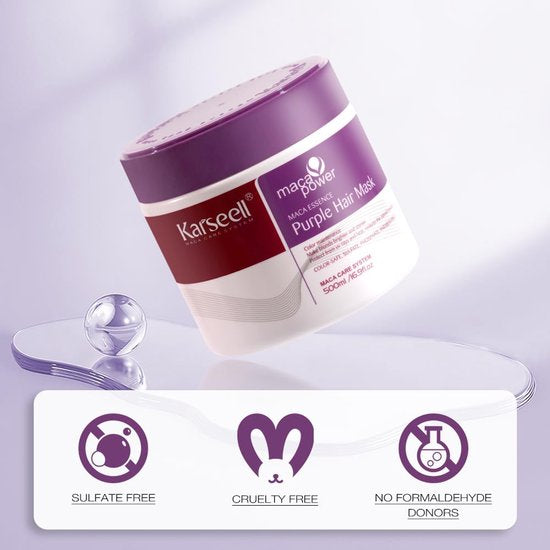 Karseell Purple Haarmasker + Purple Shampoo – Set voor Blond & Grijs Haar