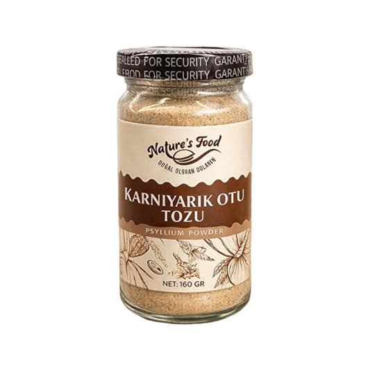 Nature’s Food Psyllium Husk Poeder | Karnıyarık Otu Tozu 160 g – Natuurlijk Vezelsupplement – Glutenvrij – Vegan