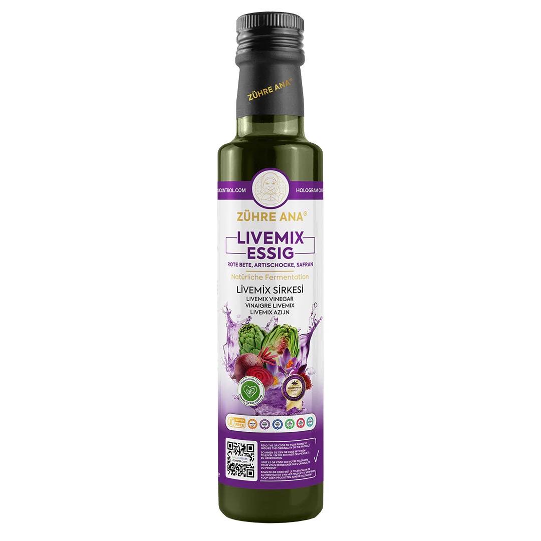Zühre Ana Livemix Sirkesi AZIJN 500 ml | Rode Biet, Artisjok & Saffraan | Natuurlijke Fermentatie