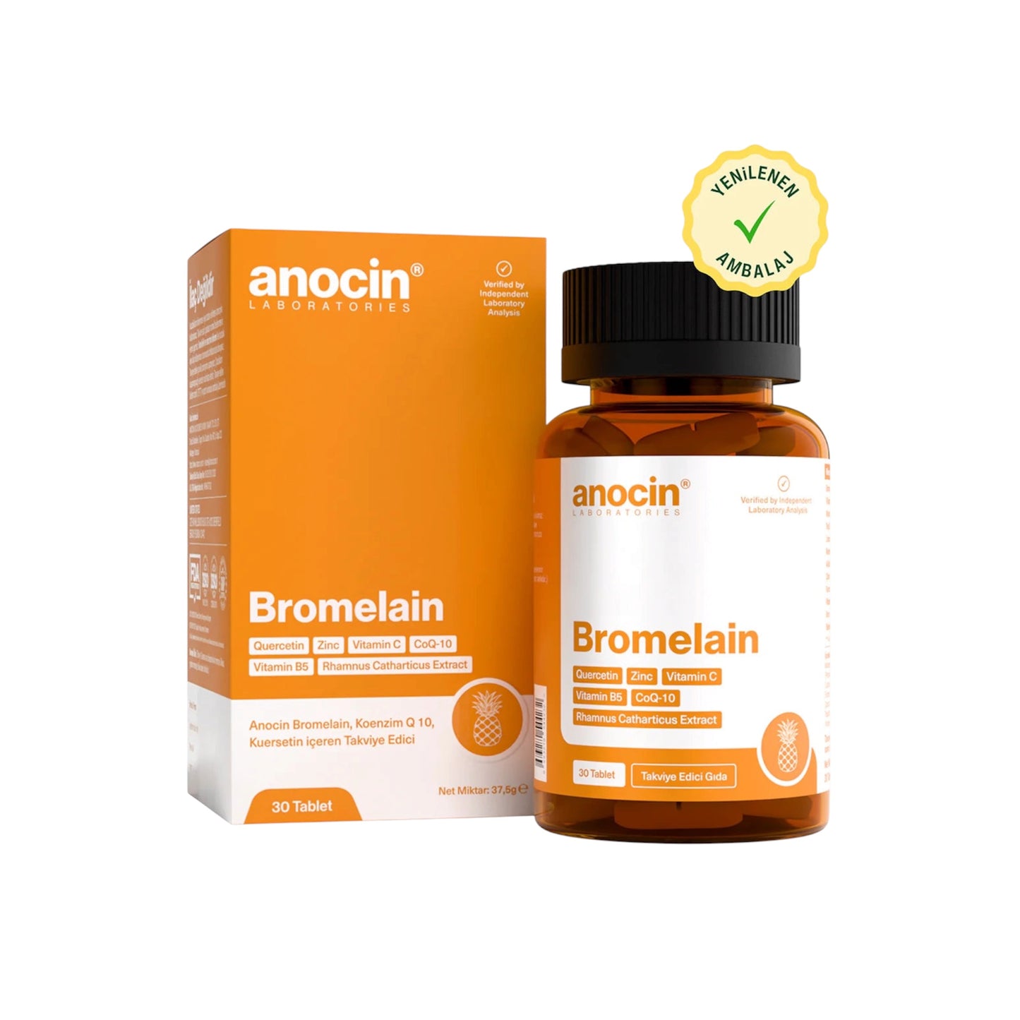 Anocin - Bromelaïne + Quercetine, Zink, Vitamine C, CoQ-10, Vitamine B5