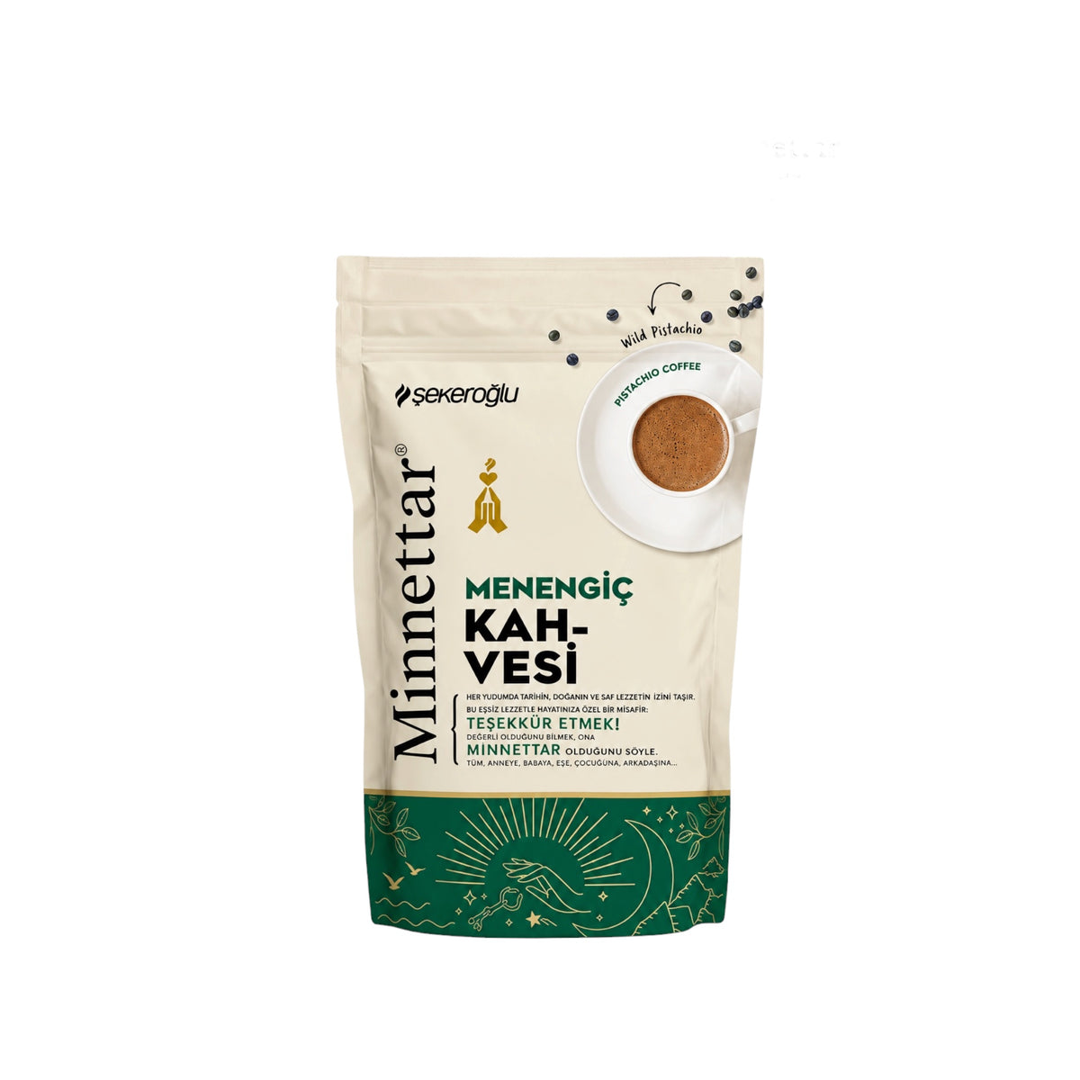 Şekeroğlu Minnettar Menengiç Koffie – Cafeïnevrij – Pistachekoffie – 165 g