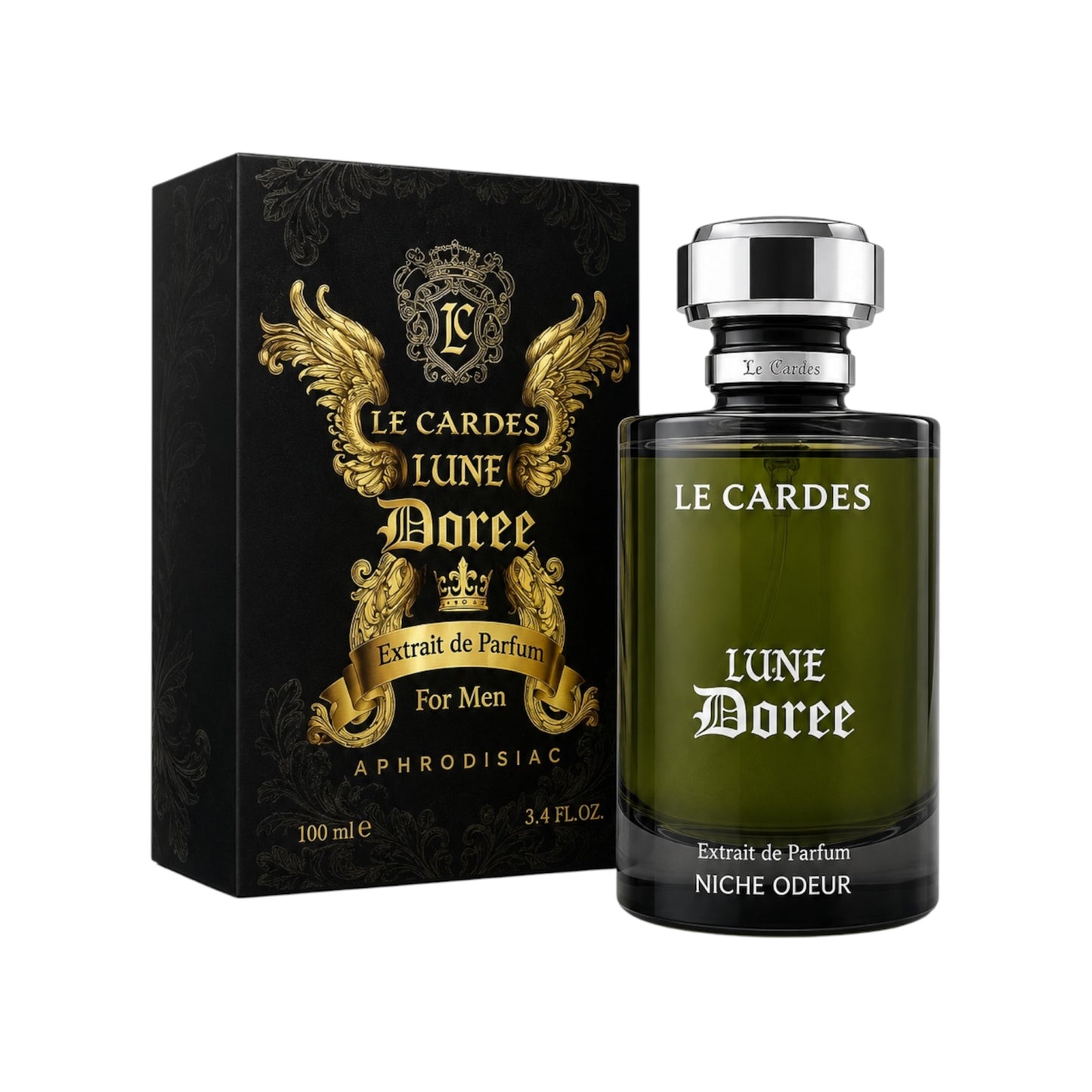 Le Cardes Lune Dorée Extrait de Parfum 100 ml – Luxe Herenparfum met Warme Oriëntaalse Geurnoten