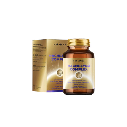 Harmana Magnesium Complex – Citraat, Malaat & Bisglycinaat – 200 mg – 60 Tabletten