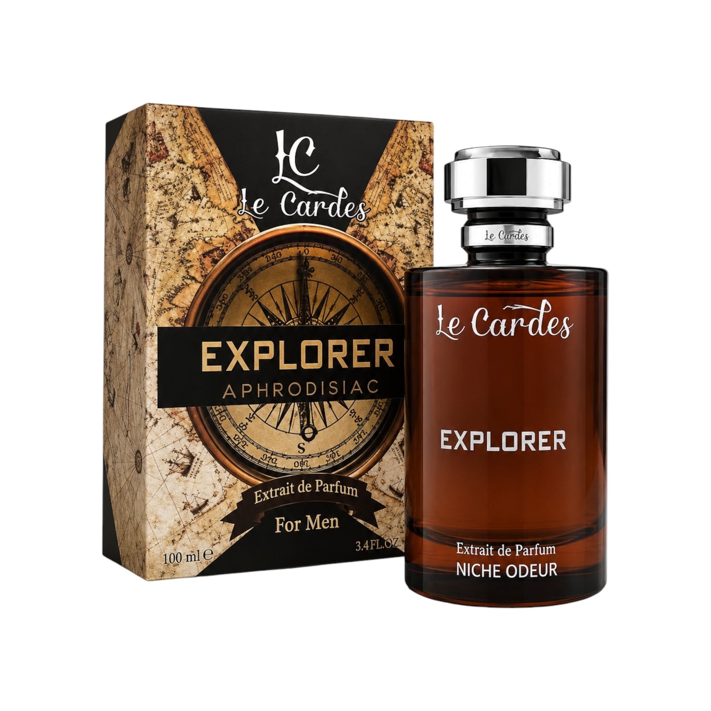 Le Cardes Explorer Extrait de Parfum 100 ml – Luxe Herenparfum met Langdurige Oriëntaalse Geur
