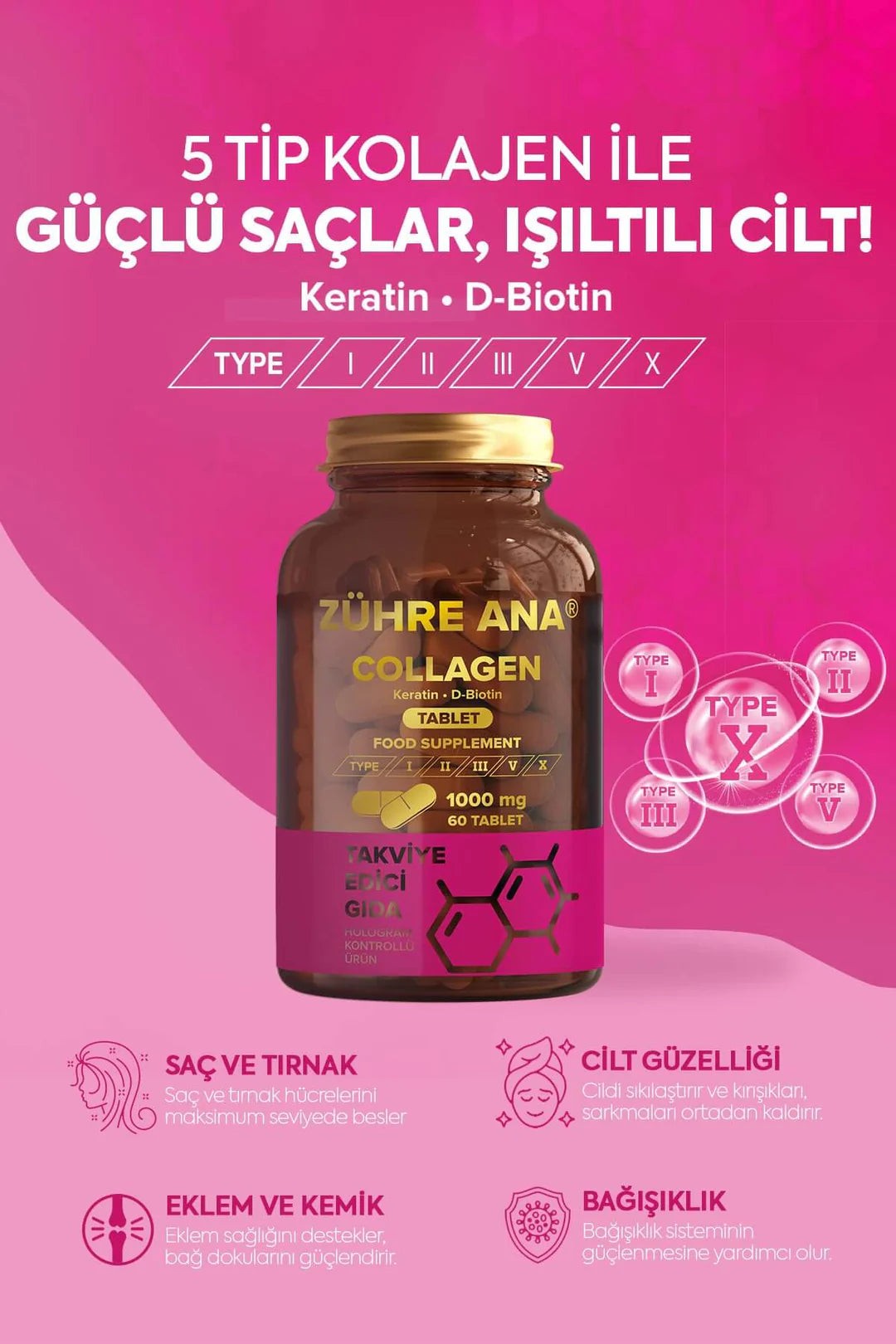 Zühre Ana Multi Collageen Complex 1000 mg - 60 Tabletten