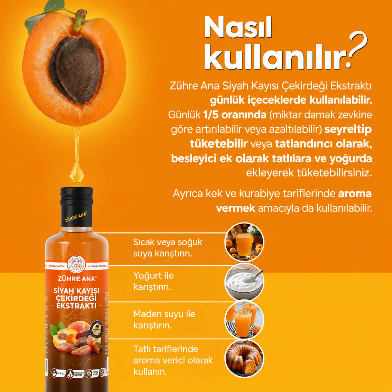 Zühre Ana Zwarte Abrikozenextract 340 g – Geconcentreerd Abrikozenextract – Natuurlijke Abrikozensiroop – Vegan