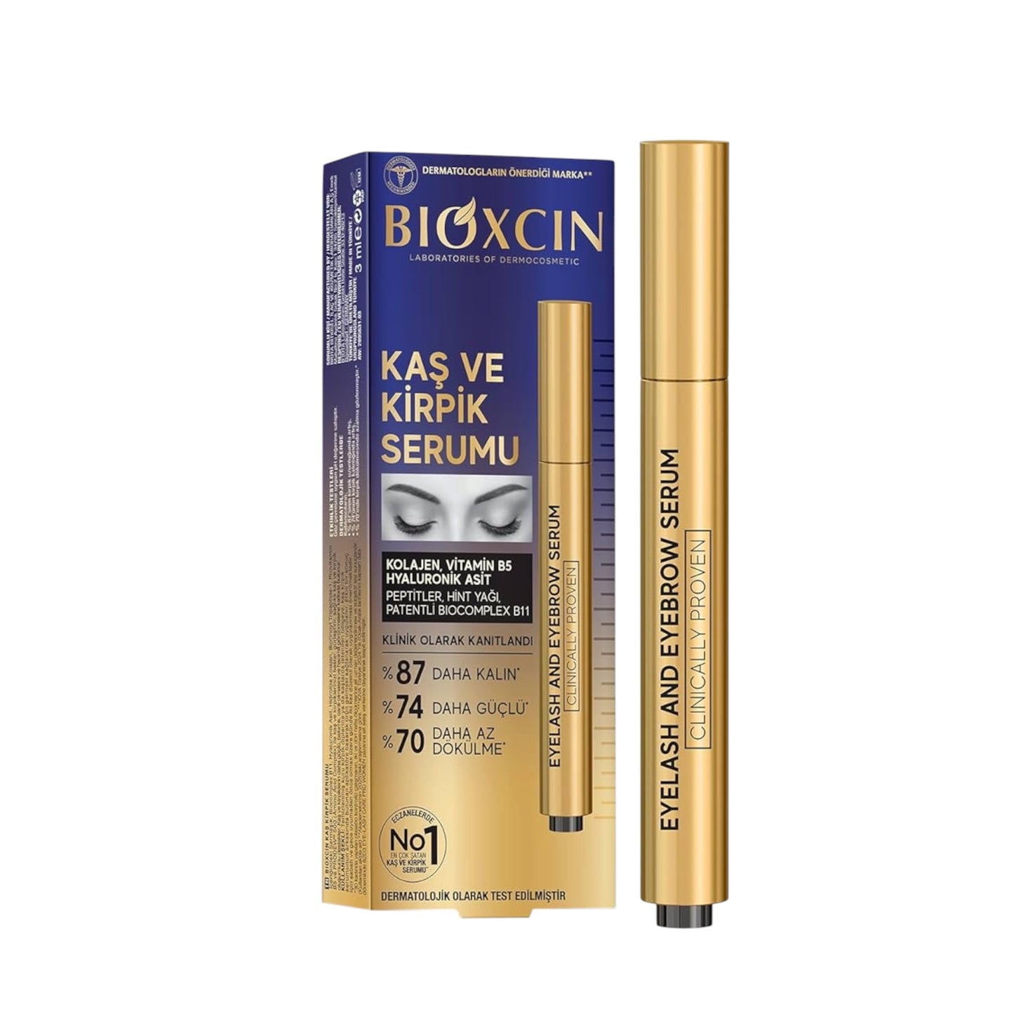Bioxcin - Wimpers en Wenkbrauwen Serum - Collageen & Vitamine B5 - 3 ml