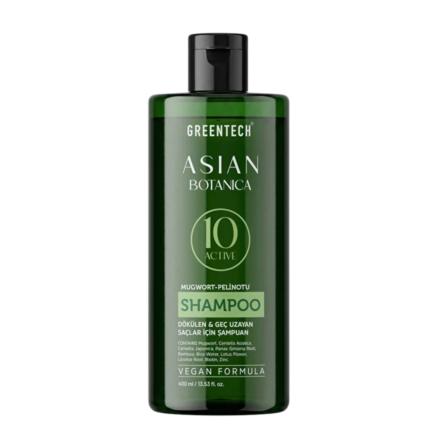 Greentech Mugwort & Asian Botanical 10x Active Shampoo – 400ml | Anti-Haaruitval & Groei