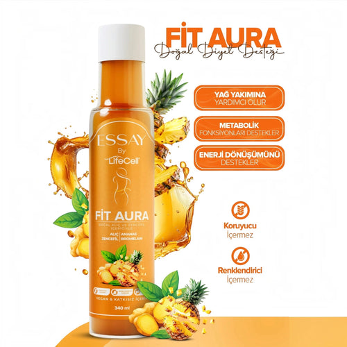 LifeCell Essay Fit Aura Ananas & Gember – Plantaardige Vloeibare Formule 340 ml Esra Ezmeci